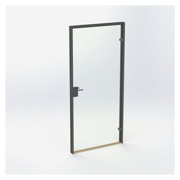  Glasdør - Mat sort - M10: 990 x 2090 mm